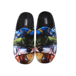 Zapatillas de casa para hombre Dibujo Superheroes con suave material Fabricadas en Espana Color Negro